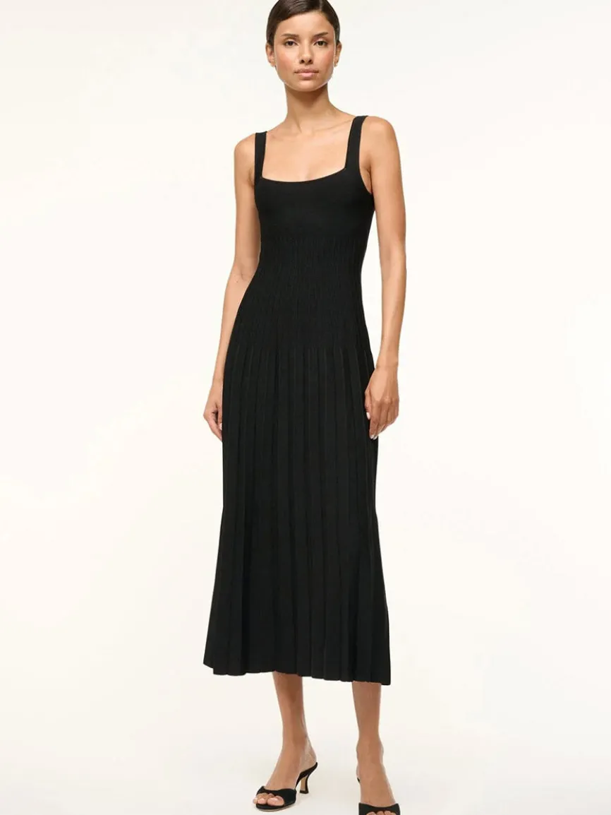STAUD Ellison Sleeveless Dress in Black