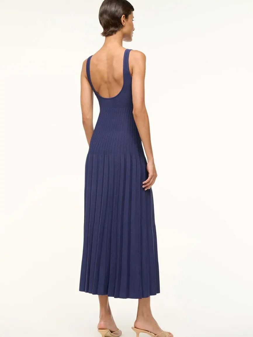 STAUD Ellison Sleeveless Dress in Navy