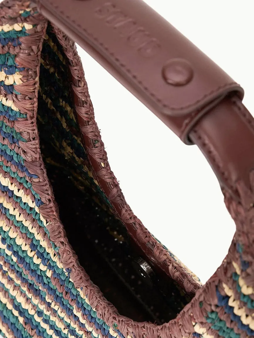 STAUD Moon Raffia Tote in Mixed Raffia