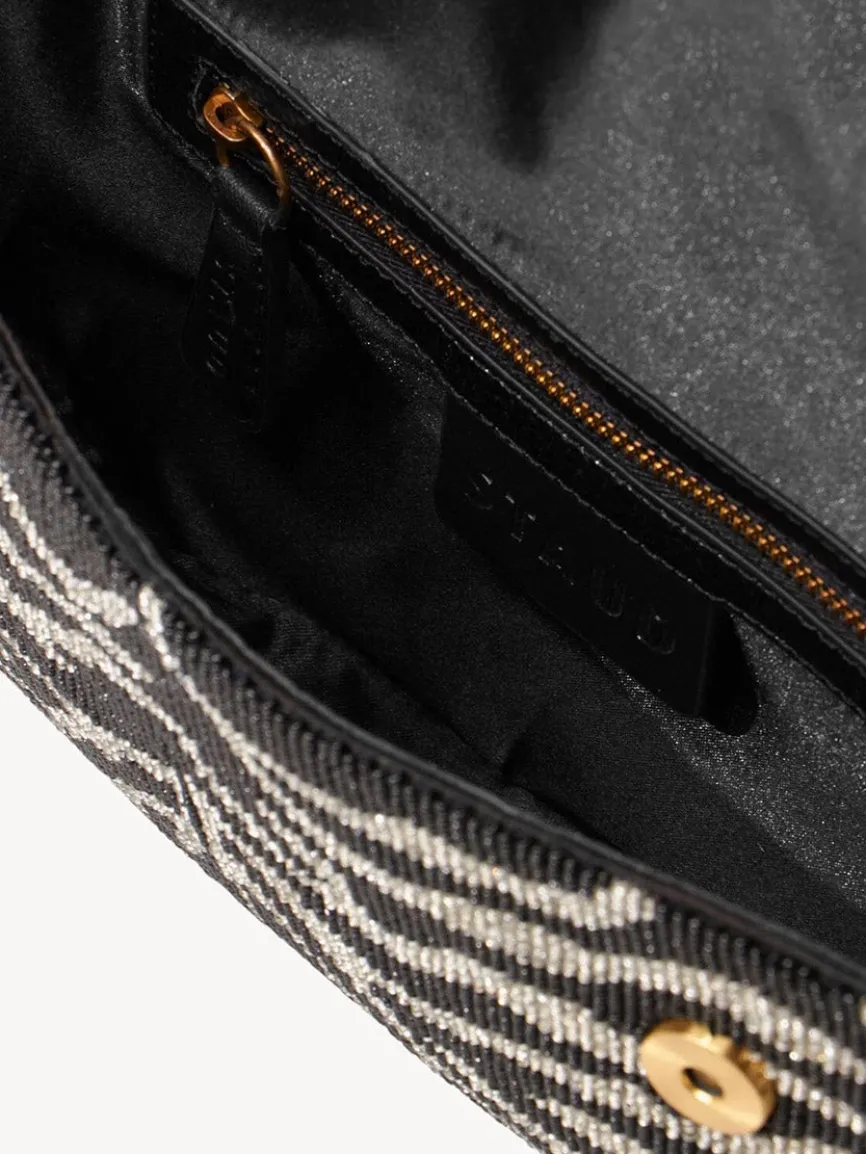 STAUD Tommy Beaded Bag in Zebra