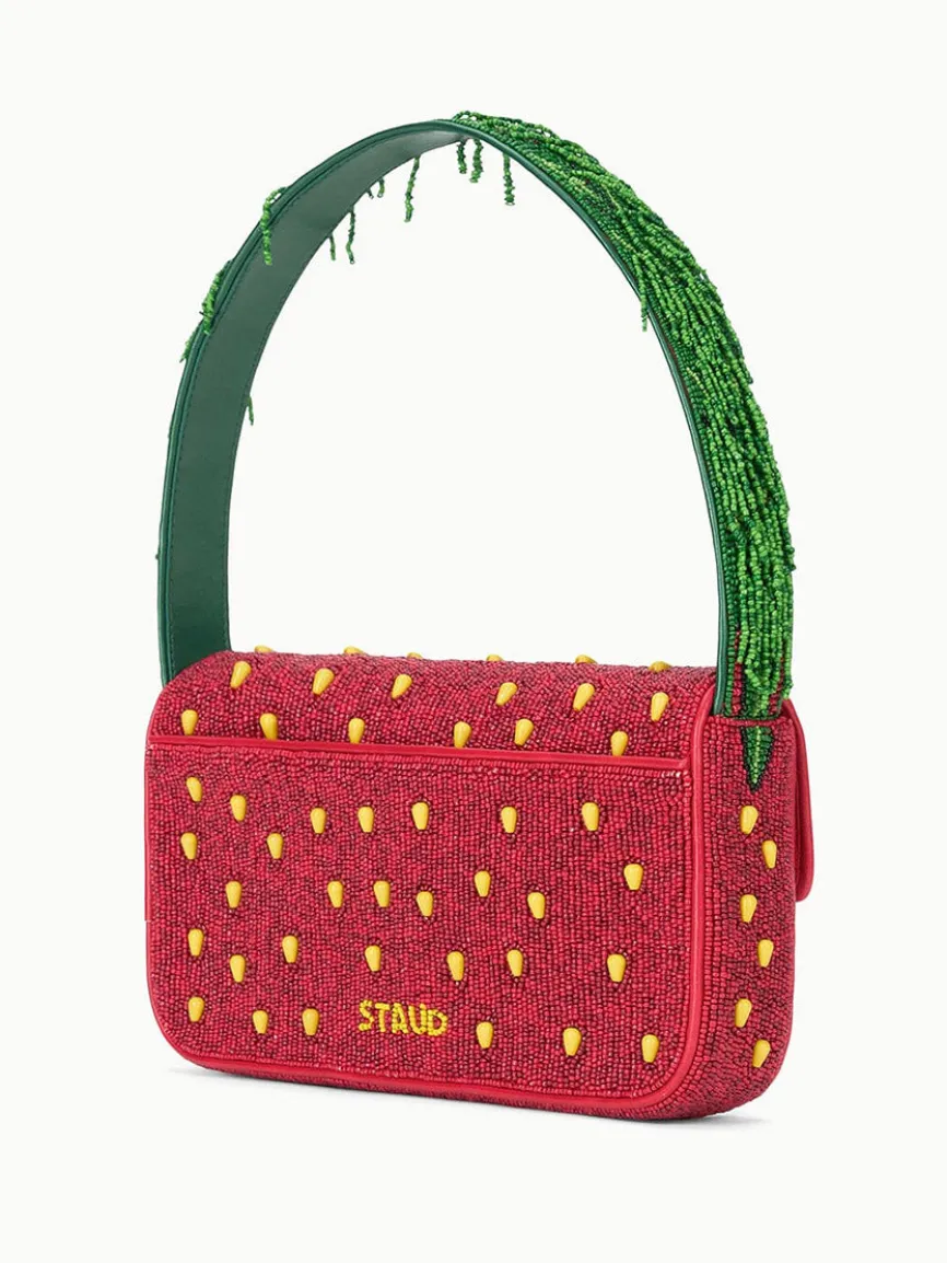 STAUD Tommy Beaded Bag in Strawberry Dream