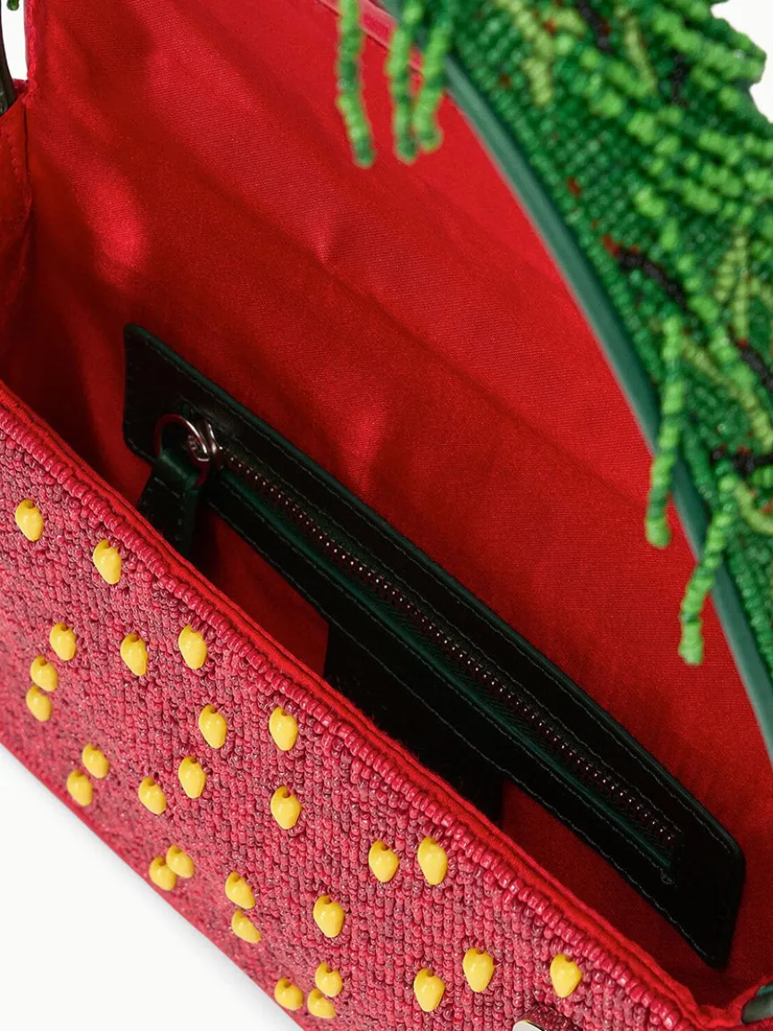 STAUD Tommy Beaded Bag in Strawberry Dream