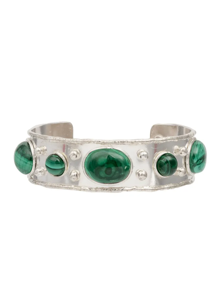 Sylvia Toledano Cuff Byzantine in Malachite & Silver