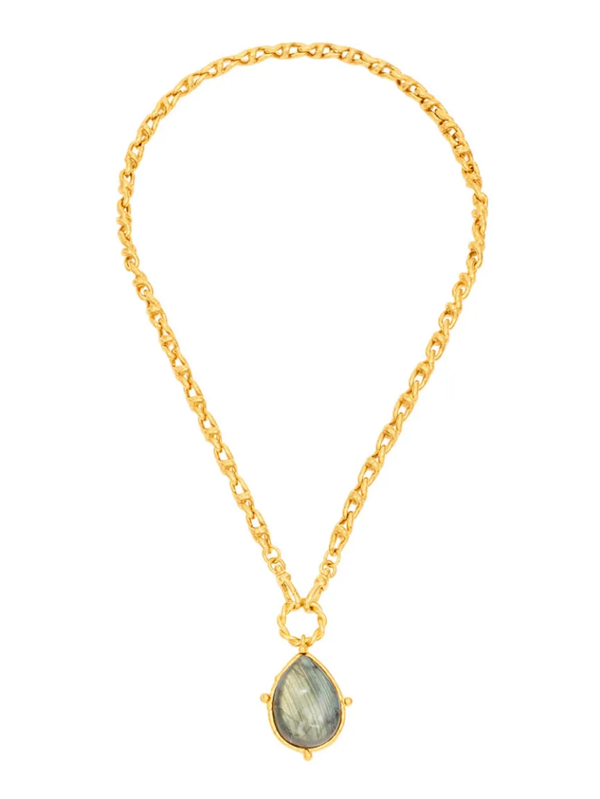 Sylvia Toledano Pendant Drop Gold Chain with Labradorite
