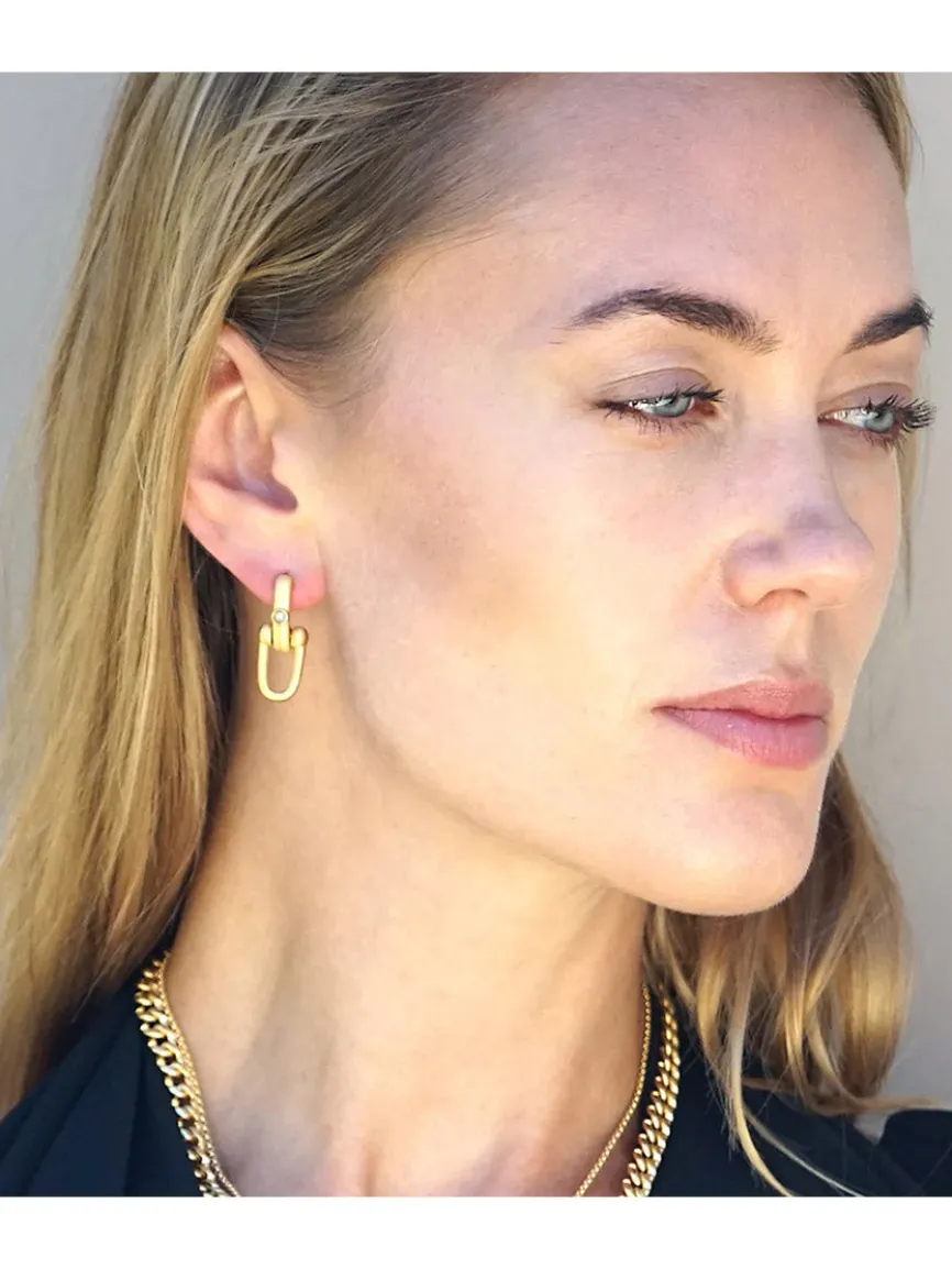Tat2 Designs Brioni Horseshoe Earrings in Gold