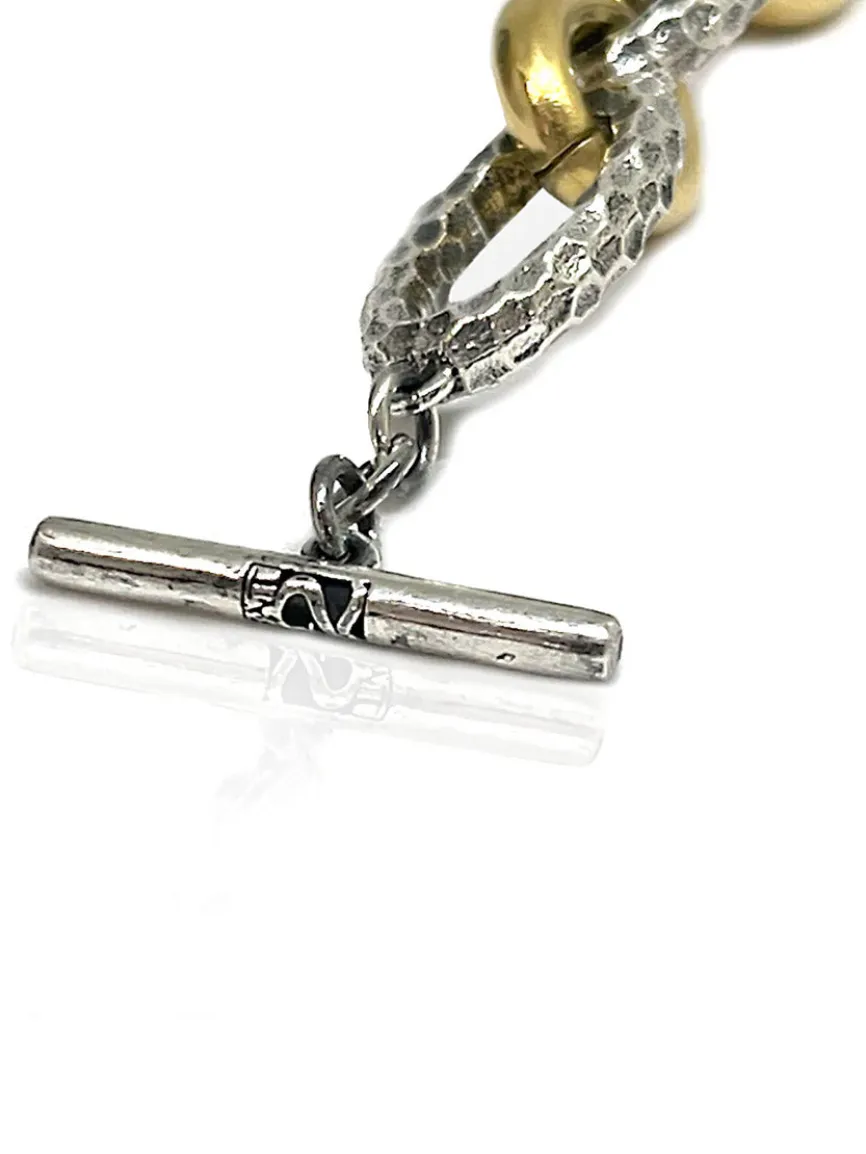 Tat2 Designs Ravelle Hammered Chain Bracelet in Vintage Silver Two-Tone