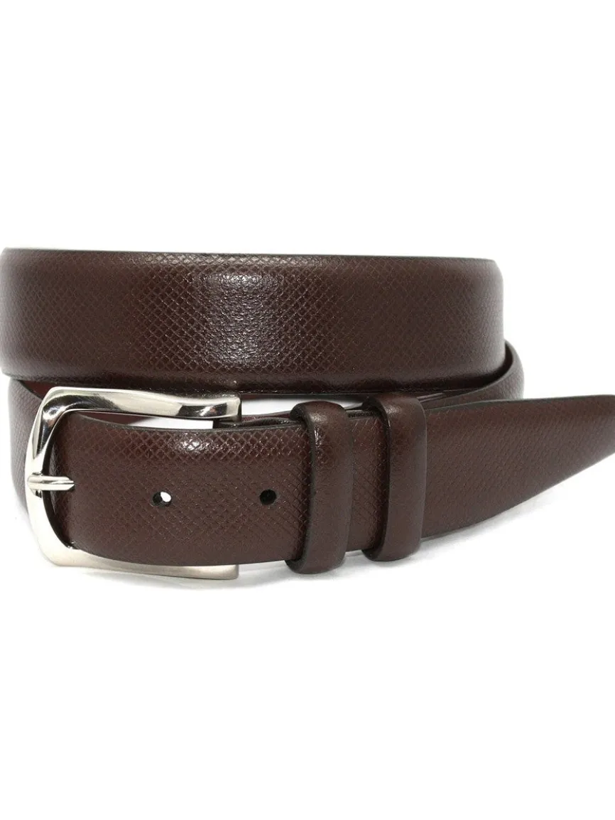 Torino Leather Italian Bulgaro Calfskin Belt in Brown