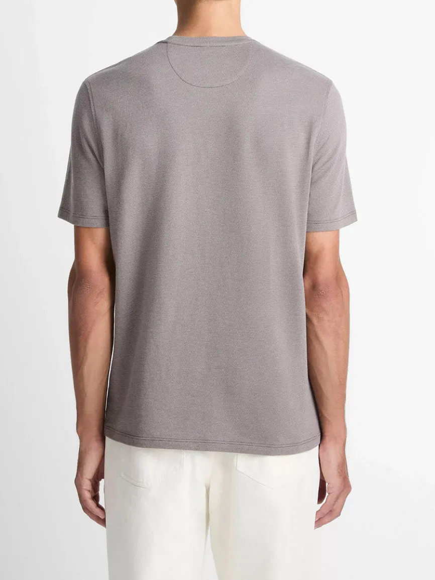 Vince Birdseye Jacquard Pima Cotton T-Shirt in Smoke