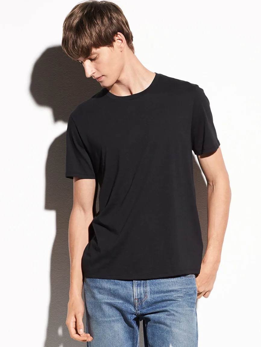 Vince Crew Neck T-Shirt in Black