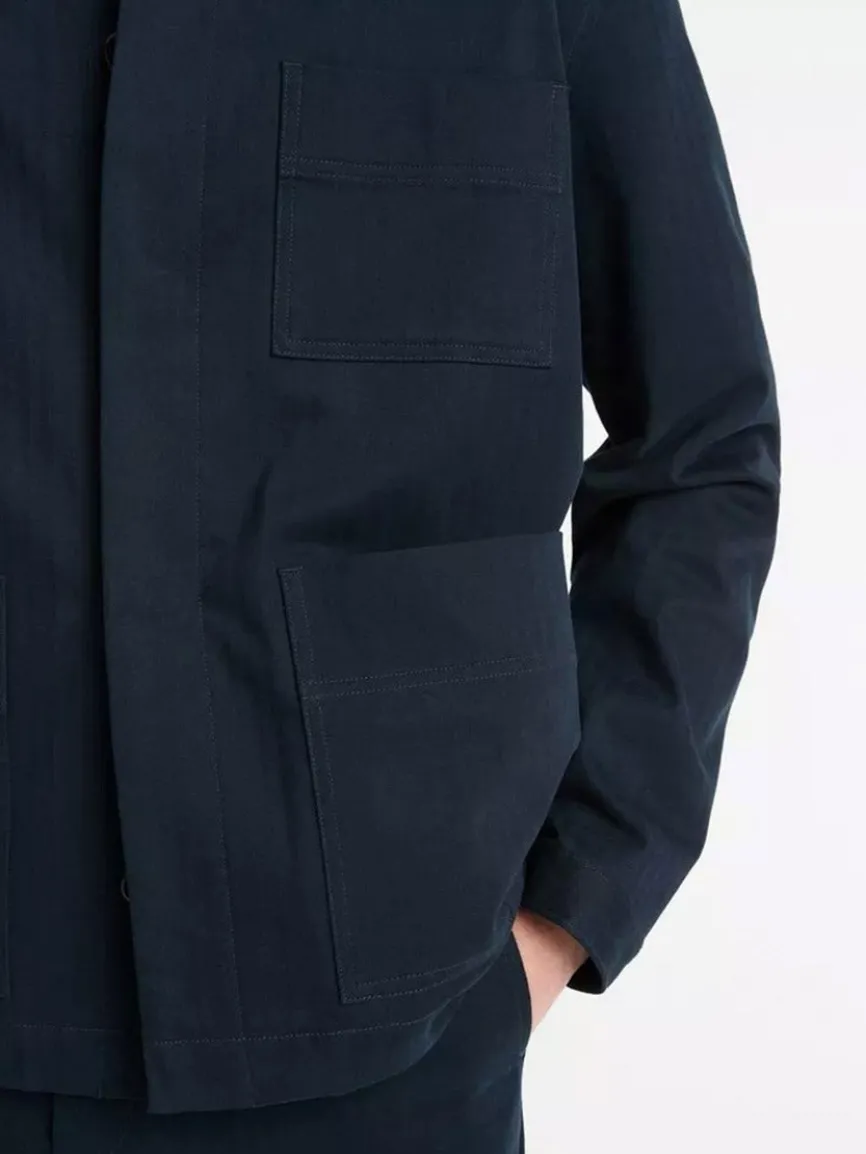 Vince Herringbone Cotton Chore Jacket in Coastal