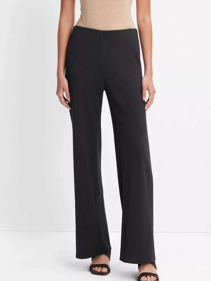 Vince High-Waist Crepe Bias Pant in Black