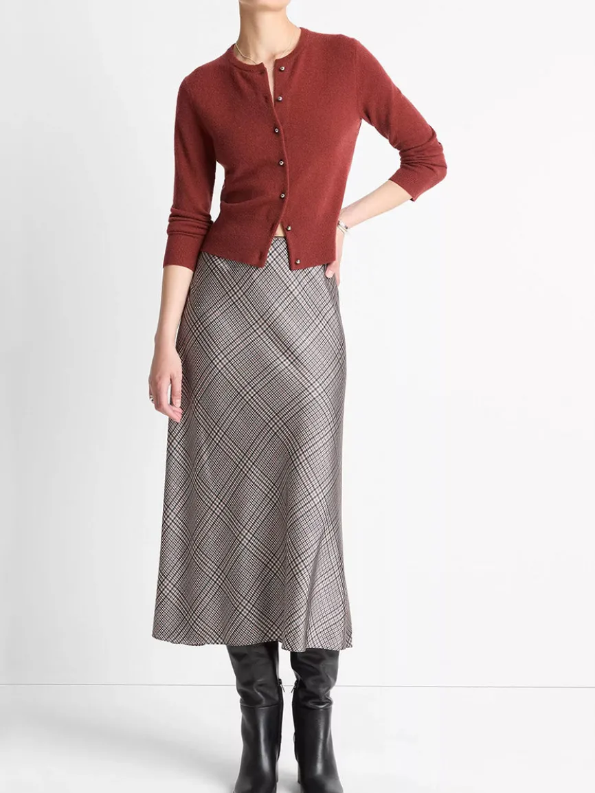 Vince Metal-Button Wool & Cashmere-Blend Cardigan in Siena