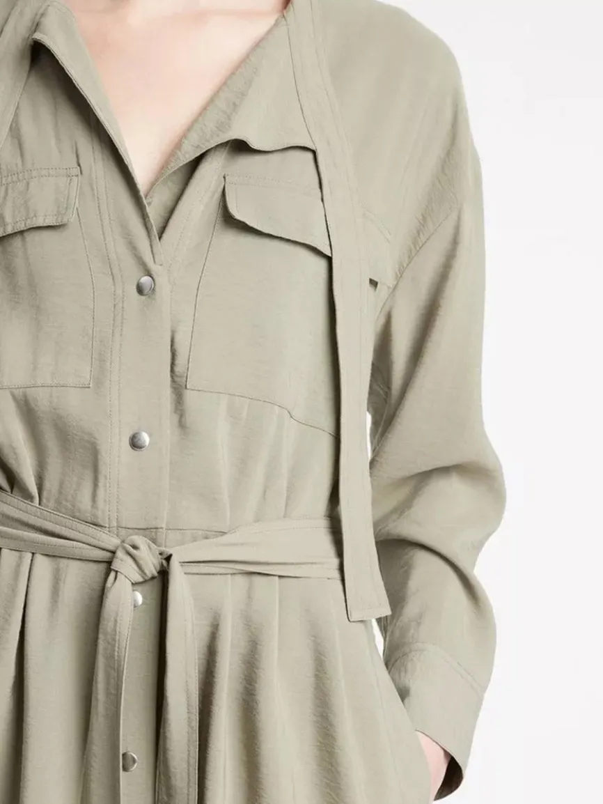 Vince Soft Utility Shirt Dress in Sea Fern