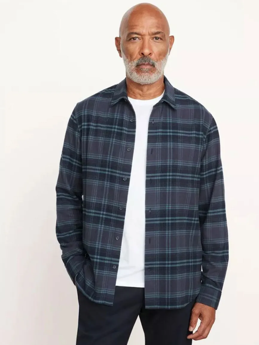Vince Westlight Plaid Long Sleeve Shirt in Nightfall