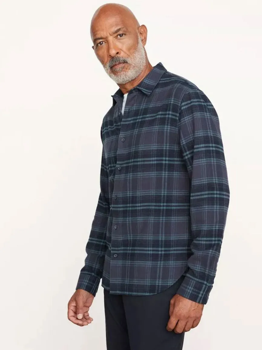 Vince Westlight Plaid Long Sleeve Shirt in Nightfall
