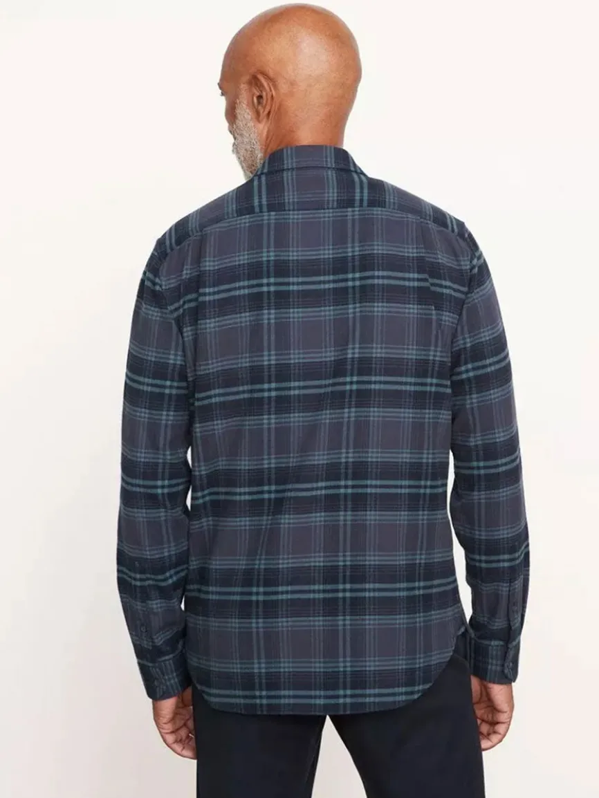 Vince Westlight Plaid Long Sleeve Shirt in Nightfall