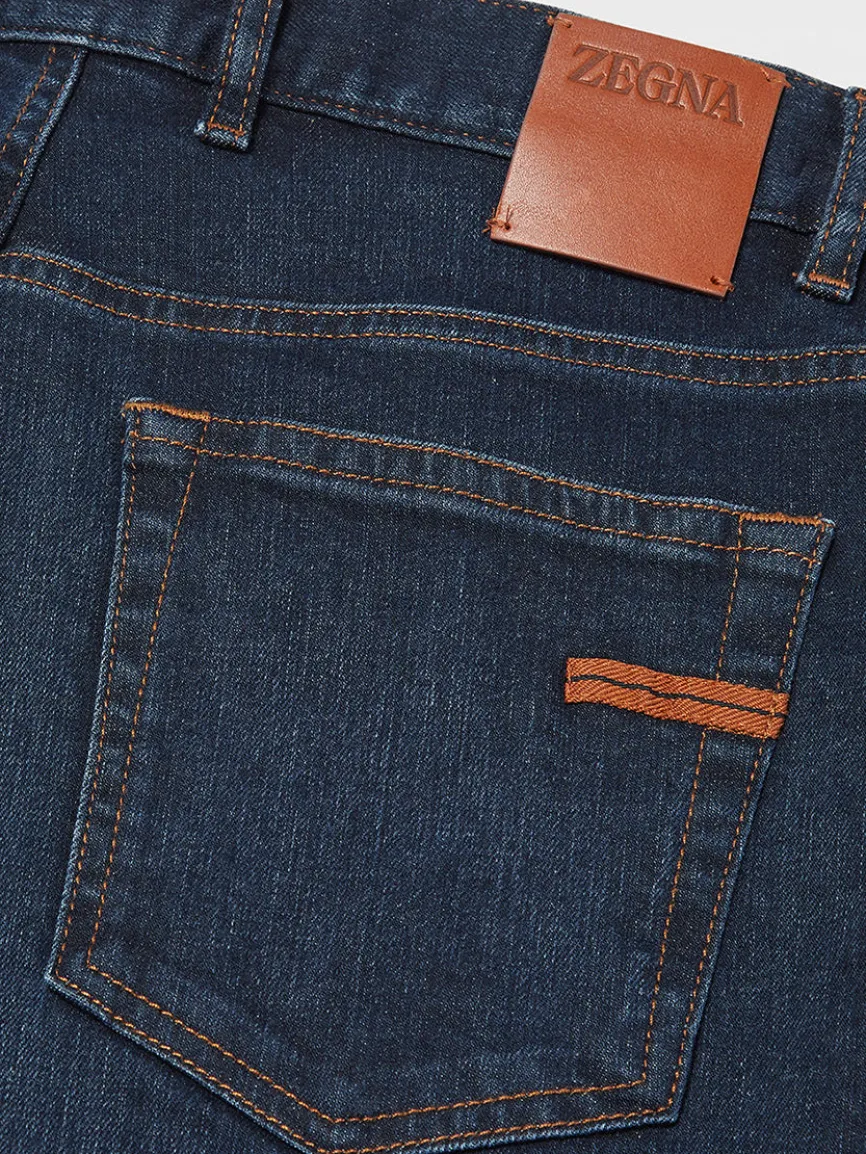 Zegna Classic Comfort Cotton Denim in Dark Blue