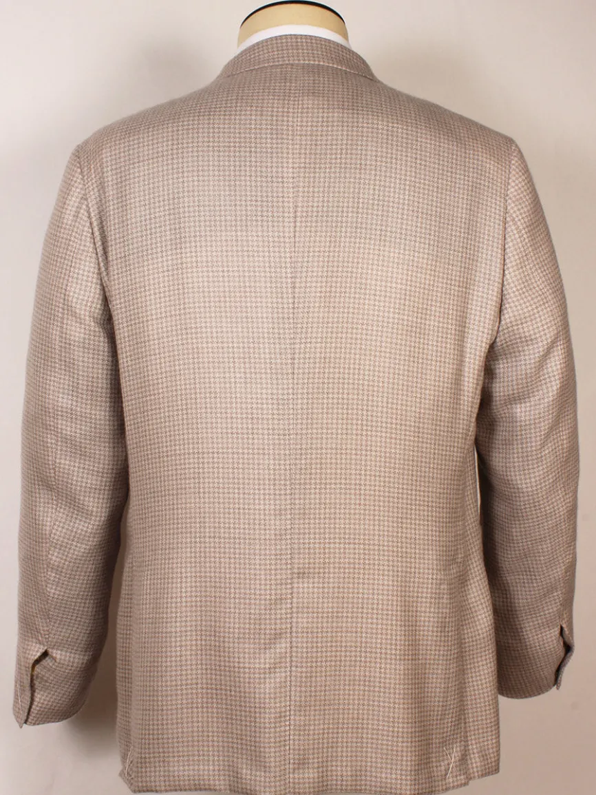 Zegna Cream Houndstooth Cashmere Blend Sport Jacket